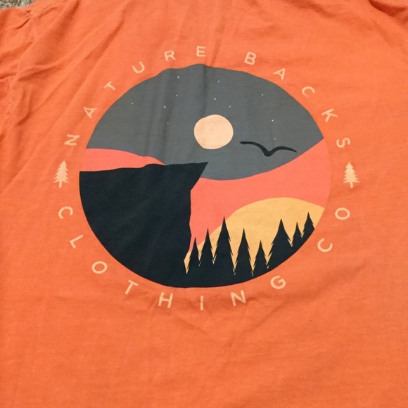 Orange Nature Backs Clothing Long Sleeve Tee - Picture 2 of 2